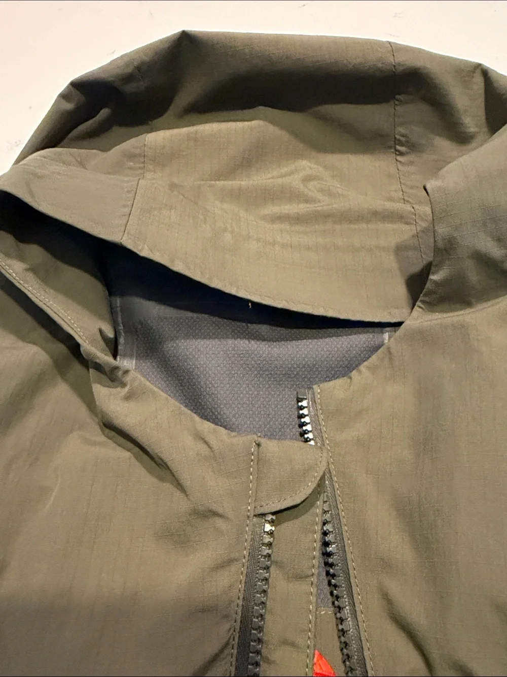 Eddie Bauer Olive Hooded Waterproof Shell Jacket
